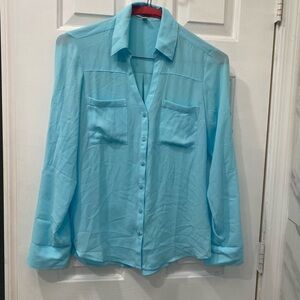 Express Portofino slim fit shirt - light blue
